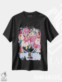 تیشرت مشکی طرح دار شکوفا شدن در تاریکی، دکور معاصر اثر کیت رابرتس | فروشگاه ایماژ