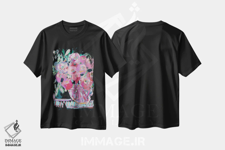 تیشرت مشکی طرح دار دسته گل ورودی، دکور معاصر اثر کیت رابرتس | immage.ir