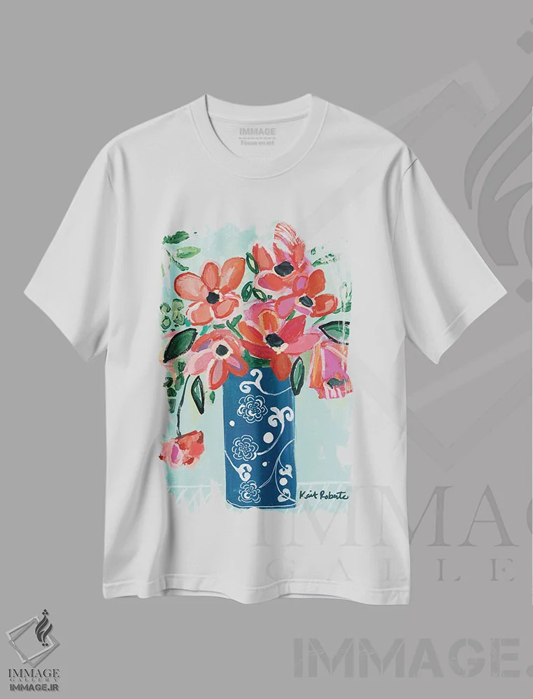 تیشرت سفید طرح دار در ماه آبی، دکور معاصر اثر کیت رابرتس | immage.ir