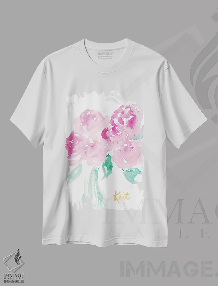 تیشرت سفید طرح دار زیبا در صورتی، دکور معاصر اثر کیت رابرتس | immage.ir