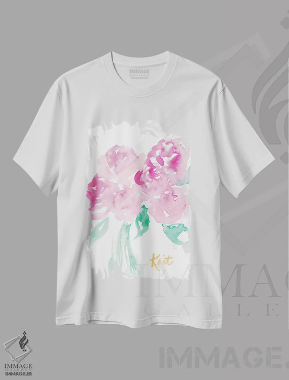 تیشرت سفید طرح دار زیبا در صورتی، دکور معاصر اثر کیت رابرتس | immage.ir