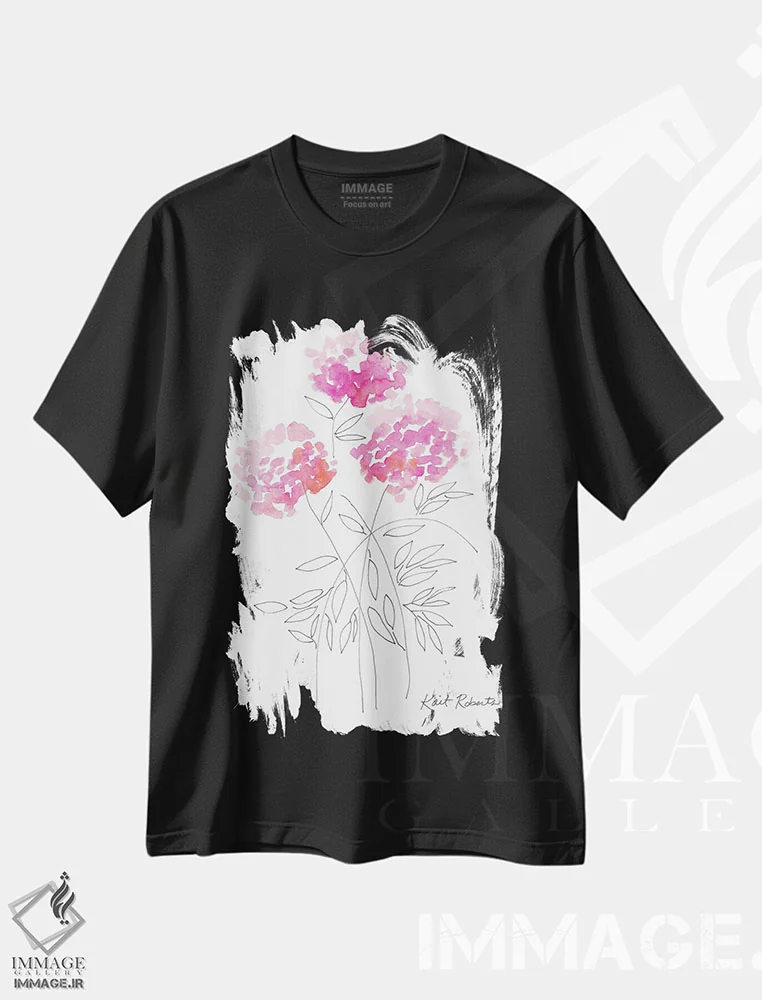 تیشرت مشکی طرح دار لمس رنگ، دکور معاصر اثر کیت رابرتس | immage.ir