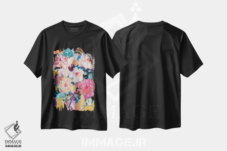 تیشرت مشکی طرح دار خلاقیت را پرورش بده، آبستره اثر کیت رابرتس | فروشگاه ایماژ