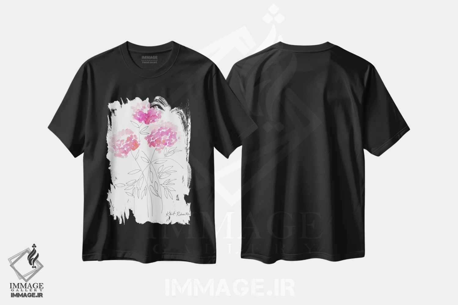 تیشرت مشکی طرح دار لمس رنگ، دکور معاصر اثر کیت رابرتس | immage.ir