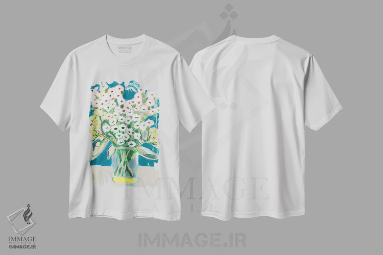 تیشرت سفید طرح دار گل ها برای الیزا ۲، تزئینی اثر کیت رابرتس | immage.ir