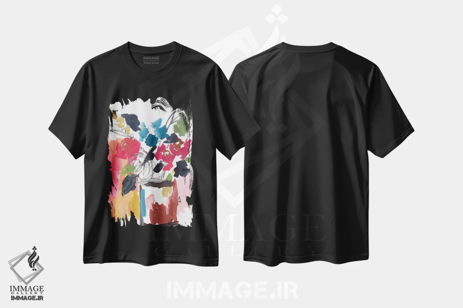 تیشرت مشکی طرح دار رژ لب قرمز، آبستره اثر کیت رابرتس | immage.ir