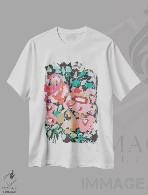 تیشرت سفید طرح دار تو مرا شگفت زده می کنی، آبستره اثر کیت رابرتس | immage.ir