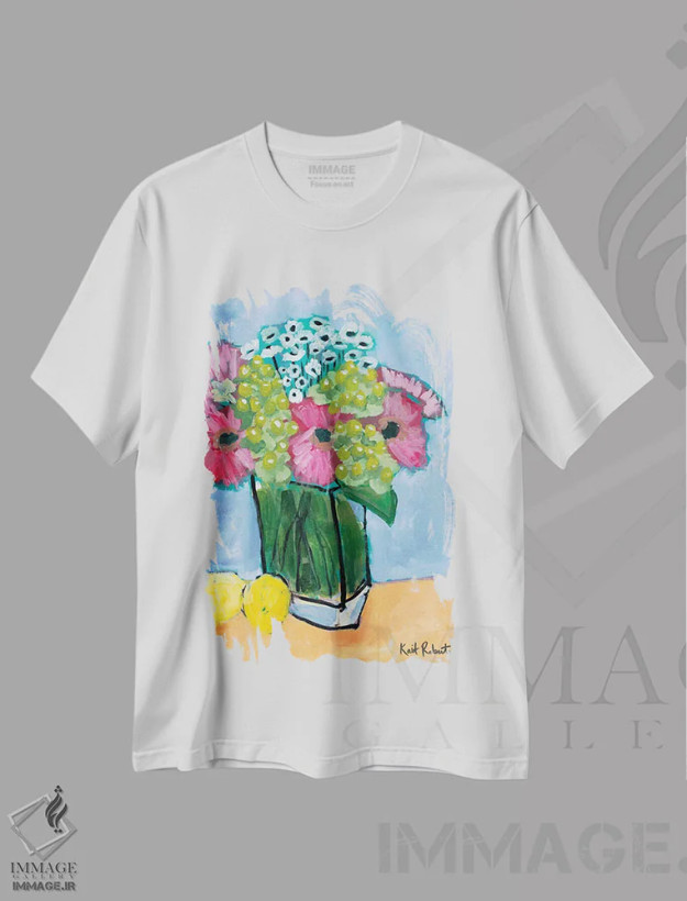 تیشرت سفید طرح دار مجموعه میز آشپزخانه ۲، تزئینی اثر کیت رابرتس | فروشگاه ایماژ