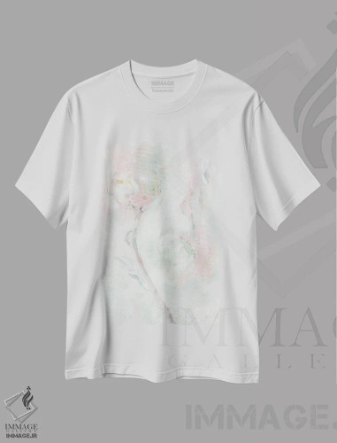 تیشرت سفید طرح دار جفت گل آلاله، دکور معاصر اثر کاترینا جونز | فروشگاه ایماژ