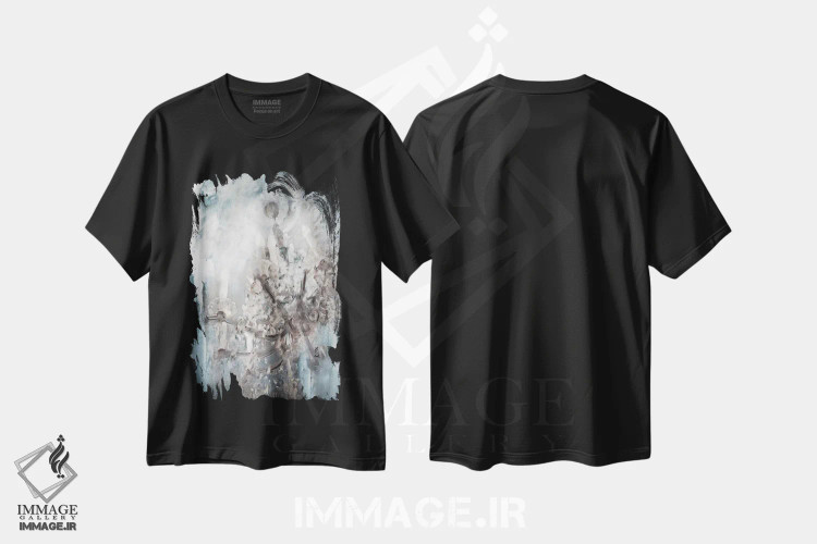 تیشرت مشکی طرح دار فریز لوستر، تزئینی اثر کاترینا جونز | immage.ir