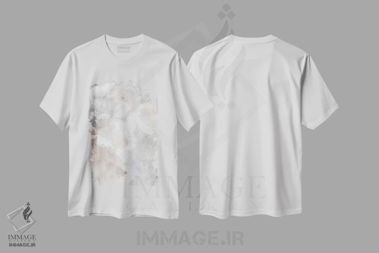 تیشرت سفید طرح دار نجابت کمرنگ شده اثر کاترینا جونز | immage.ir