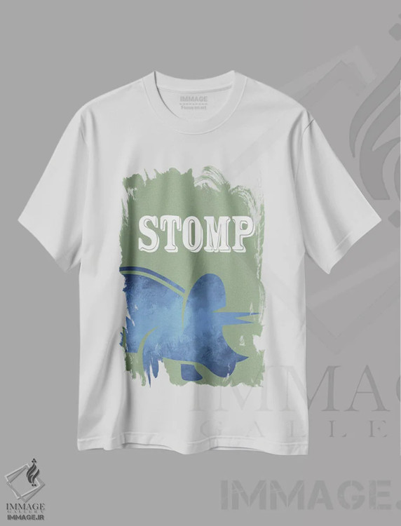 تیشرت سفید طرح دار کوبیدن ۱، تایپوگرافی اثر کیمبرلی آلن | immage.ir