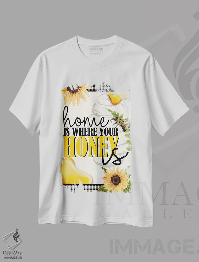 تیشرت سفید طرح دار زنبوردار ۶، هنر دیجیتال اثر کیمبرلی آلن | immage.ir