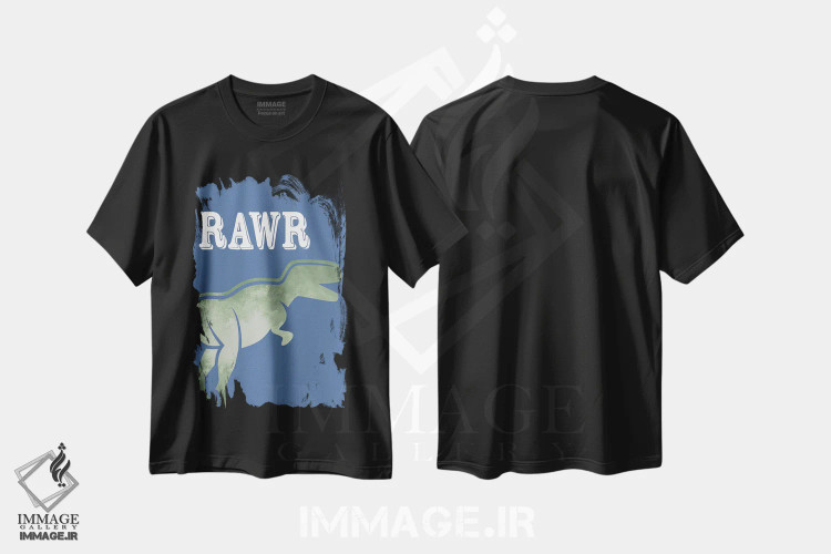 تیشرت مشکی طرح دار کوبیدن ۲، تایپوگرافی اثر کیمبرلی آلن | immage.ir