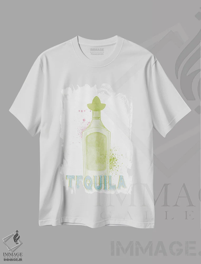 تیشرت سفید طرح دار بطری ها III نسخه دوم، هنر دیجیتال اثر کیمبرلی آلن | immage.ir