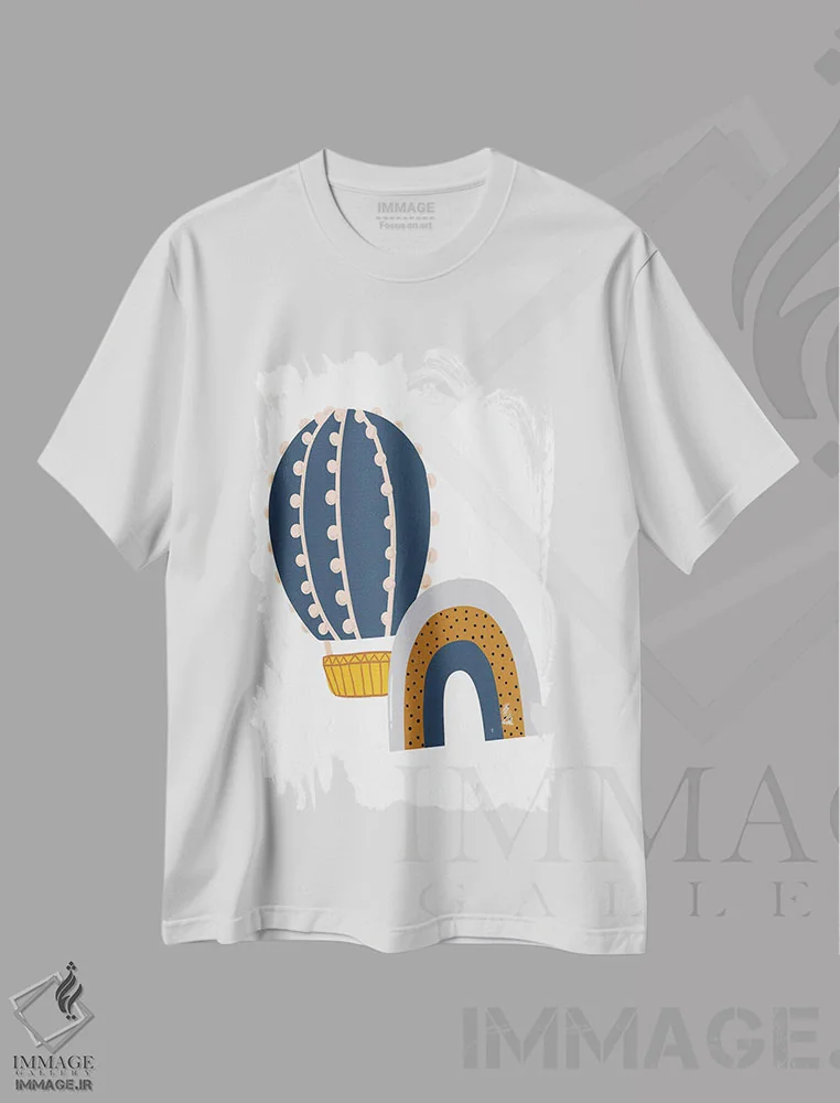 تیشرت سفید طرح دار تعقیب II، هنر دیجیتال اثر کیمبرلی آلن | immage.ir