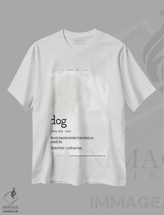 تیشرت سفید طرح دار تعریف سگ، هنر دیجیتال سیاه و سفید اثر کیمبرلی آلن | immage.ir