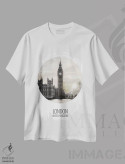 تیشرت سفید طرح دار لندن، هنر دیجیتال اثر کیمبرلی آلن | فروشگاه ایماژ