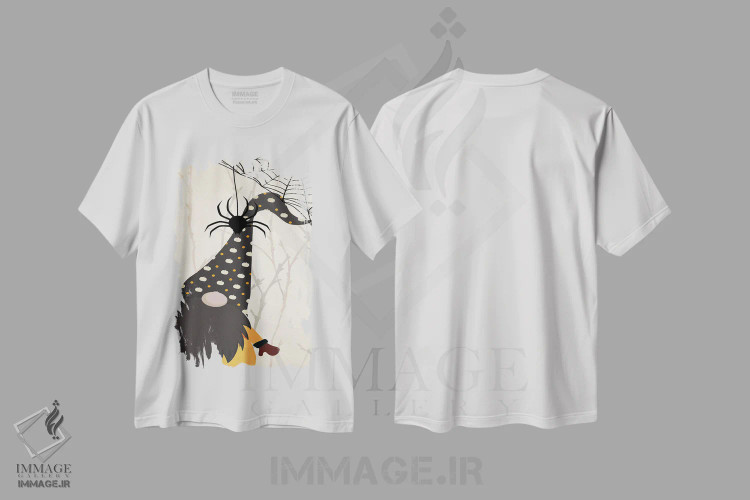 تیشرت سفید طرح دار جن های هالووین IV، هنر دیجیتال اثر کیمبرلی آلن | فروشگاه ایماژ