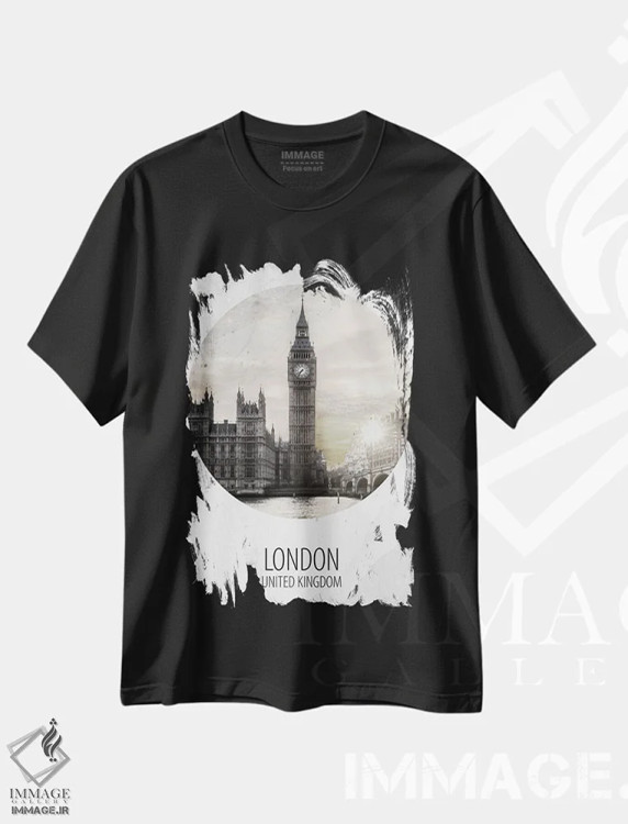 تیشرت مشکی طرح دار لندن، هنر دیجیتال اثر کیمبرلی آلن | immage.ir