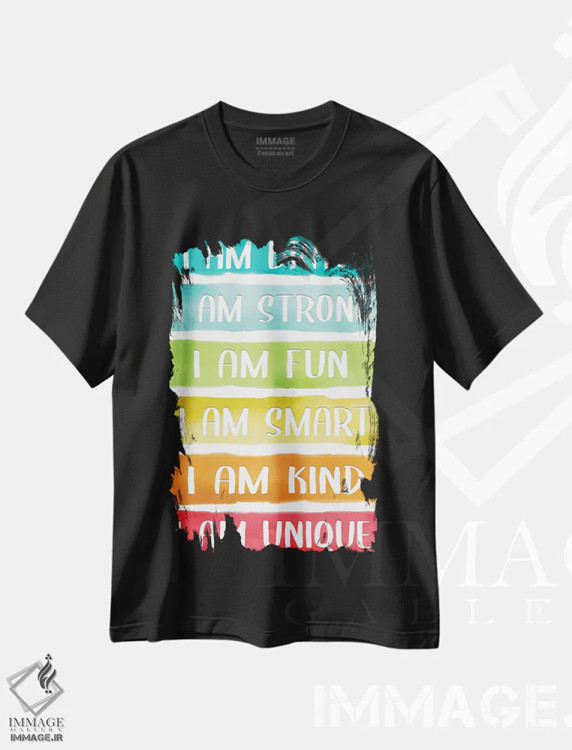 تیشرت مشکی طرح دار شجاع رنگین کمانی I، هنر دیجیتال اثر کیمبرلی آلن | فروشگاه ایماژ