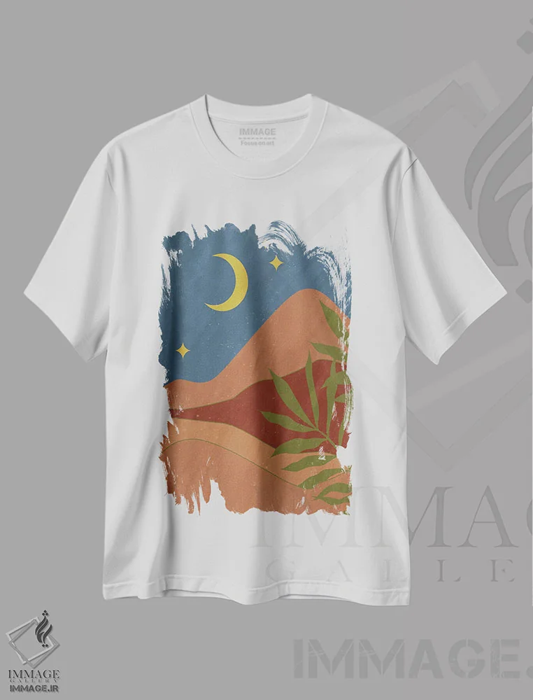 تیشرت سفید طرح دار ماه صحرایی، تزئینی اثر کیمبرلی آلن | immage.ir