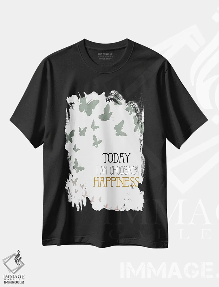 تیشرت مشکی طرح دار شادی، تزئینی اثر کیمبرلی آلن | immage.ir