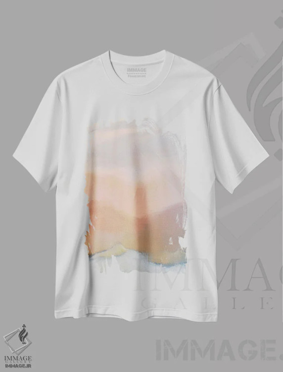 تیشرت سفید طرح دار لایه های شن اثر کیمبرلی آلن | immage.ir