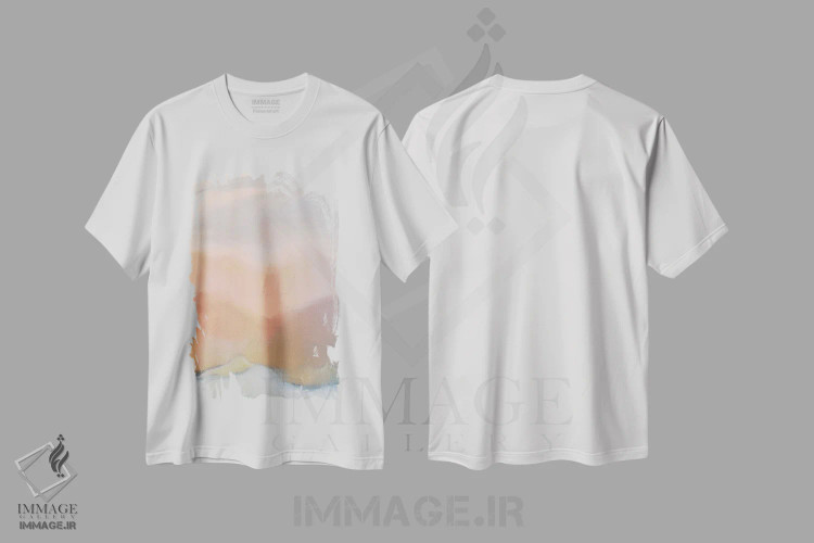 تیشرت سفید طرح دار لایه های شن اثر کیمبرلی آلن | immage.ir