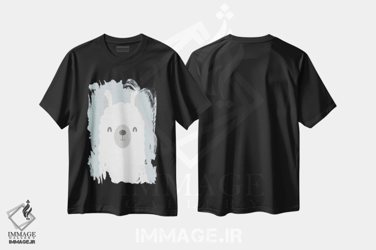 تیشرت مشکی طرح دار لاما لاما I، تزئینی اثر کیمبرلی آلن | فروشگاه ایماژ