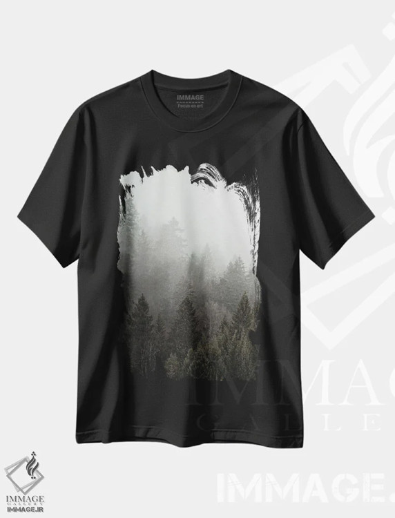 تیشرت مشکی طرح دار مه I، دکور کلبه و لژ اثر کیمبرلی آلن | immage.ir