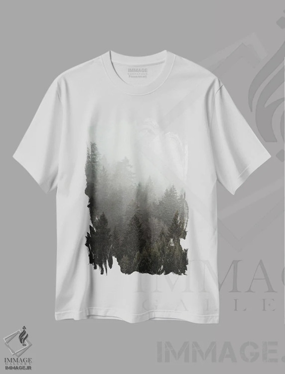 تیشرت سفید طرح دار مه I، دکور کلبه و لژ اثر کیمبرلی آلن | فروشگاه ایماژ