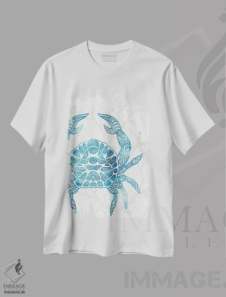 تیشرت سفید طرح دار موجود دریایی III، دکور ساحلی اثر کیمبرلی آلن | فروشگاه ایماژ