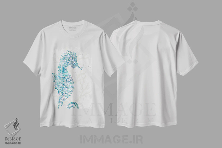 تیشرت سفید طرح دار موجود دریایی I، دکور ساحلی اثر کیمبرلی آلن | immage.ir