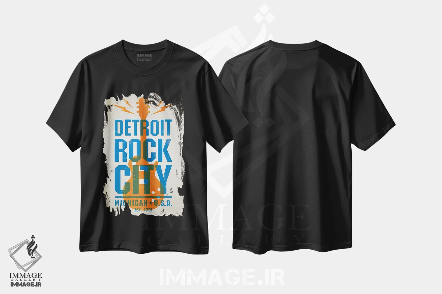 تیشرت مشکی طرح دار پوستر چاپ حروف دیترویت، تزئینی اثر جیم زانیسر | immage.ir