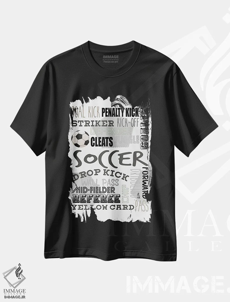 تیشرت مشکی طرح دار ضربه دروازه، هنر دیجیتال اثر کیمبرلی آلن | immage.ir