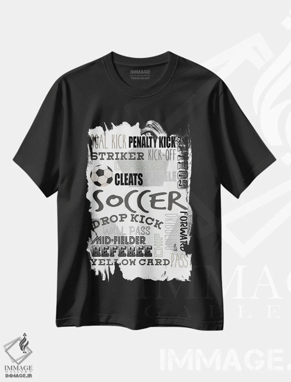 تیشرت مشکی طرح دار ضربه دروازه، هنر دیجیتال اثر کیمبرلی آلن | immage.ir