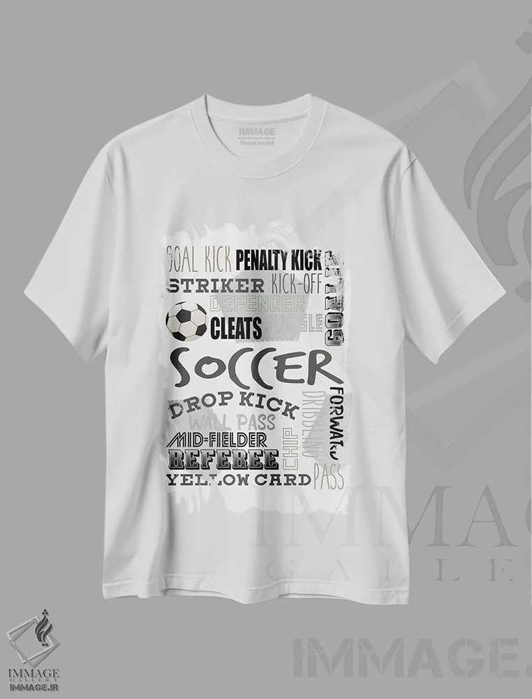 تیشرت سفید طرح دار ضربه دروازه، هنر دیجیتال اثر کیمبرلی آلن | فروشگاه ایماژ