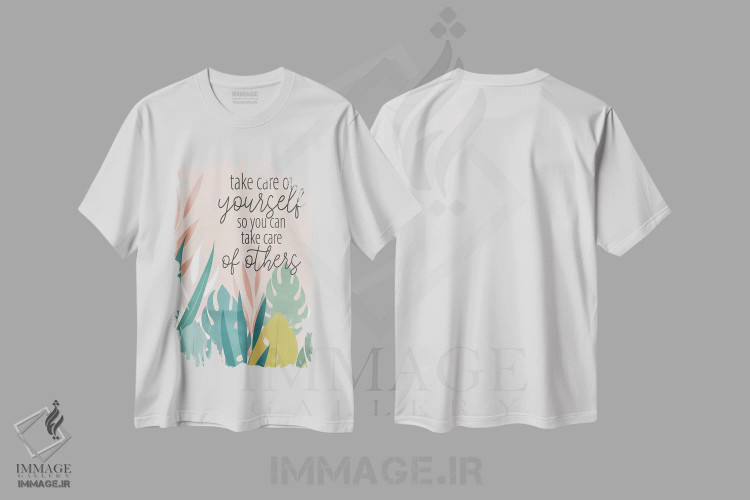 تیشرت سفید طرح دار مراقب خودت باش، دکور بوهمی اثر کیمبرلی آلن | immage.ir