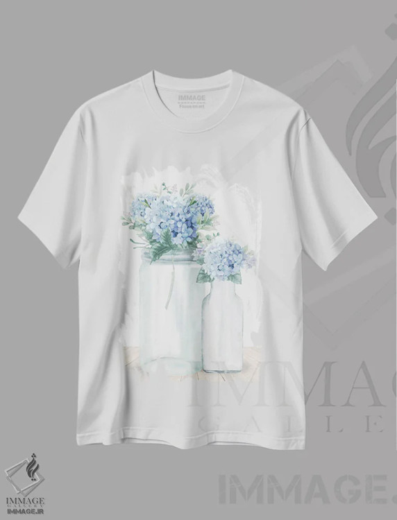 تیشرت سفید طرح دار شیشه ادریسیشماره ۲، دکور روستایی اثر کیمبرلی آلن | فروشگاه ایماژ