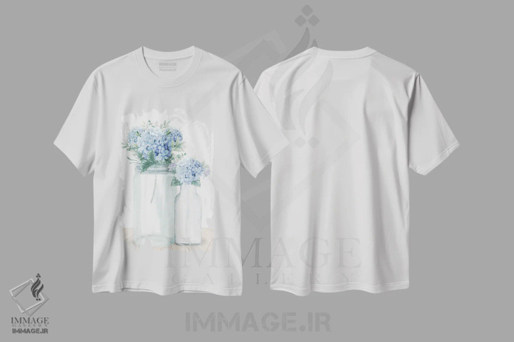 تیشرت سفید طرح دار شیشه ادریسیشماره ۲، دکور روستایی اثر کیمبرلی آلن | فروشگاه ایماژ