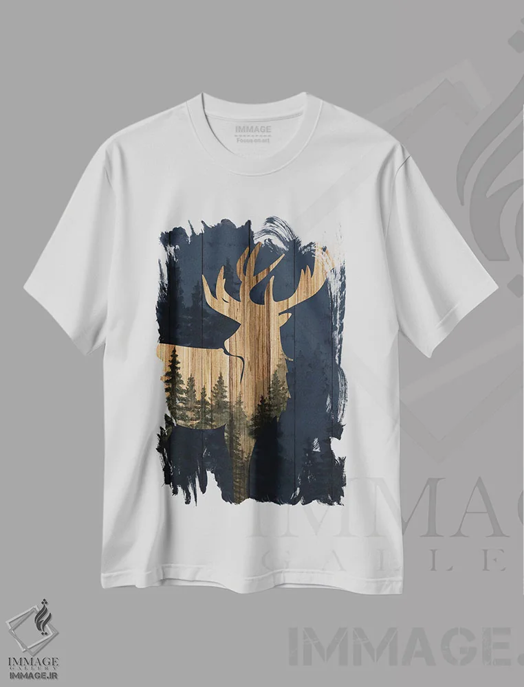 تیشرت سفید طرح دار جنگل پنهان، دکور کلبه و لژ اثر کیمبرلی آلن | immage.ir