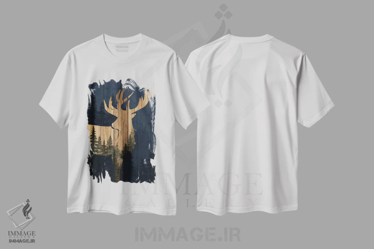 تیشرت سفید طرح دار جنگل پنهان، دکور کلبه و لژ اثر کیمبرلی آلن | immage.ir