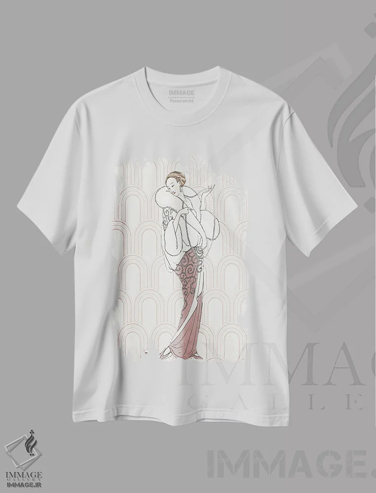تیشرت سفید طرح دار در دهه بیست میلادی II، آرت دکو اثر کیمبرلی آلن | immage.ir
