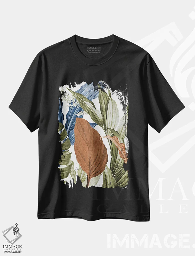تیشرت مشکی طرح دار نخل های بوهمی II، دکور بوهمی اثر کیمبرلی آلن | immage.ir