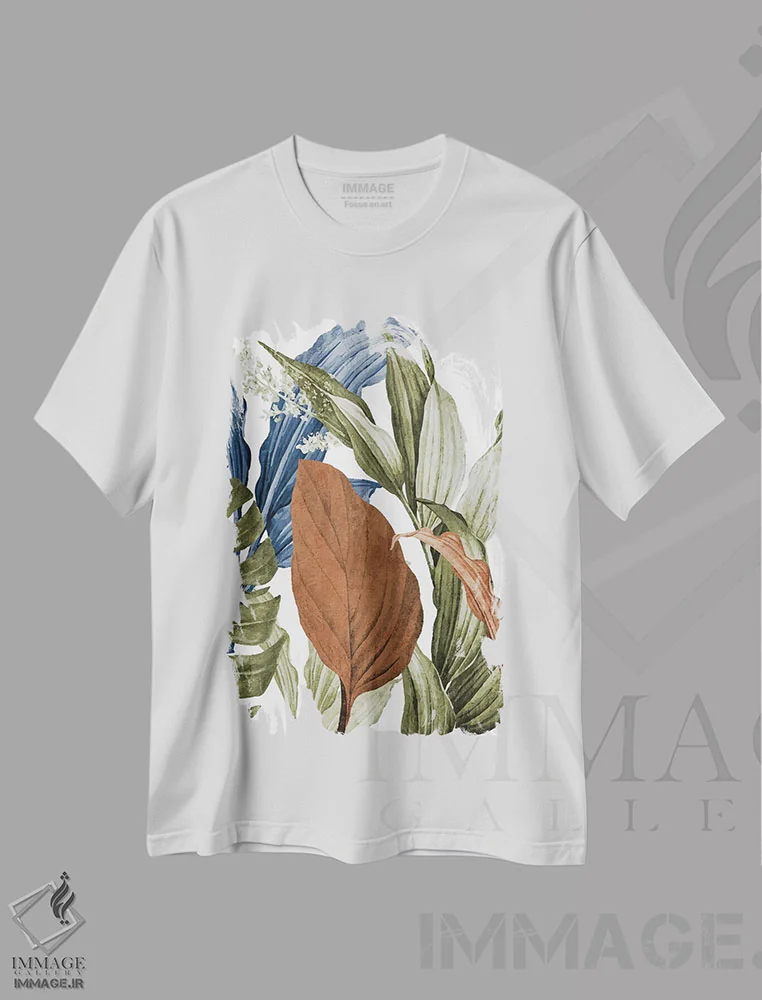تیشرت سفید طرح دار نخل های بوهمی II، دکور بوهمی اثر کیمبرلی آلن | فروشگاه ایماژ