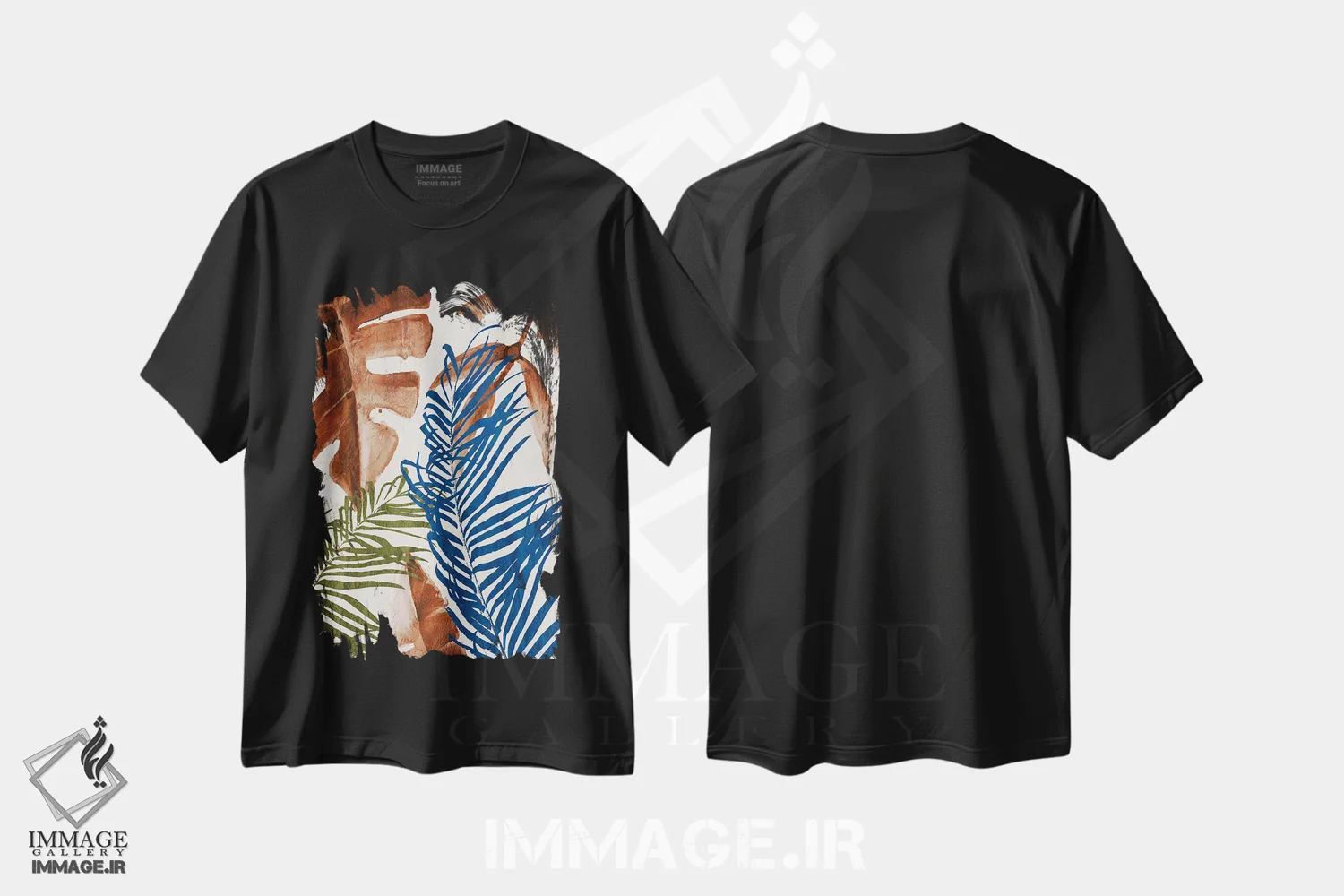 تیشرت مشکی طرح دار زنگار گرمسیری I، دکور بوهمی اثر کیمبرلی آلن | فروشگاه ایماژ