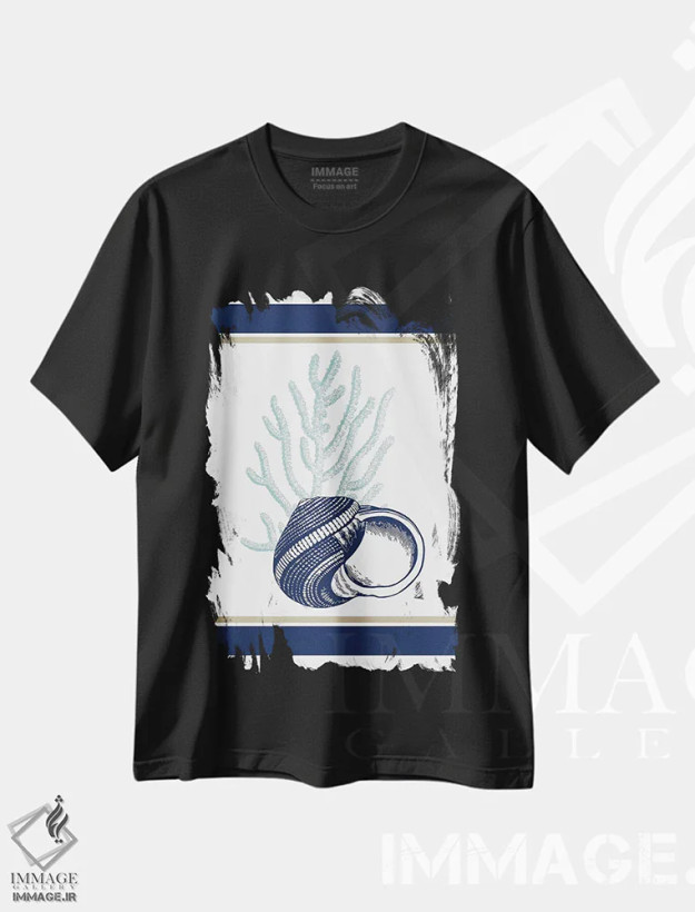تیشرت مشکی طرح دار دریا II، دکور ساحلی اثر کیمبرلی آلن | فروشگاه ایماژ