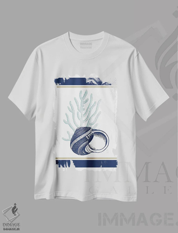 تیشرت سفید طرح دار دریا II، دکور ساحلی اثر کیمبرلی آلن | immage.ir