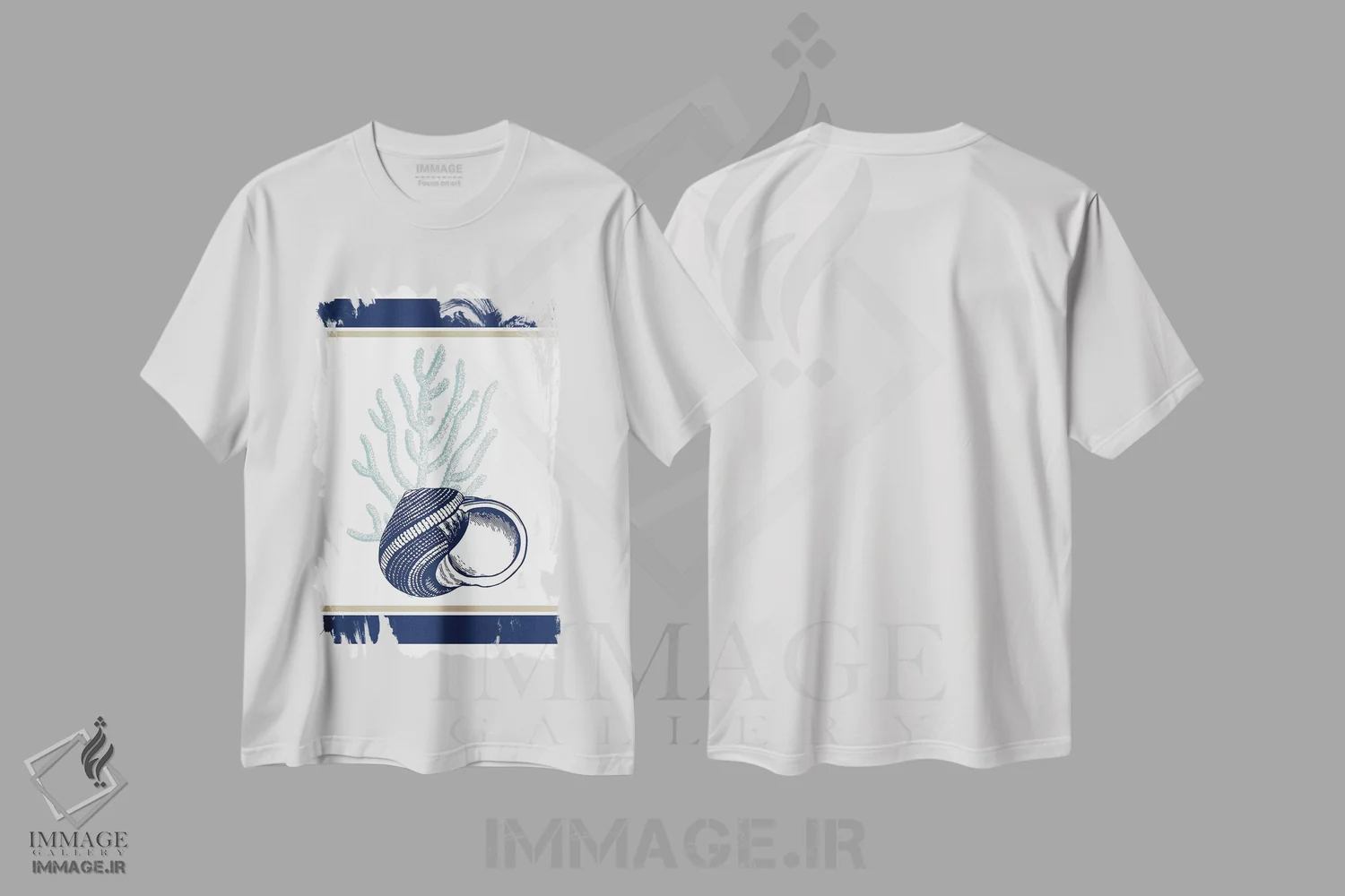 تیشرت سفید طرح دار دریا II، دکور ساحلی اثر کیمبرلی آلن | immage.ir